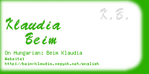 klaudia beim business card